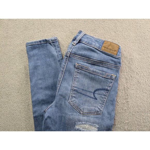 American Eagle Outfitters Denim - American Eagle Womens 00 Super Stretch X Hi-Rise Distressed Jegging Skinny Jeans